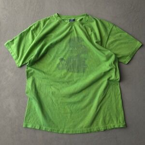 Vintage 90s GAP Green T-shirt Large Africa Giraffe Graphic Made in USA